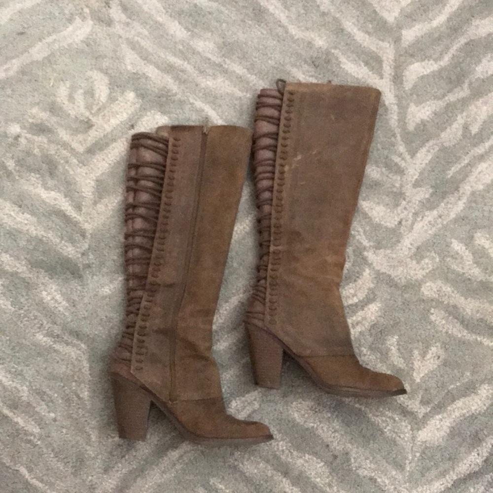 Carlos knee length heel boots